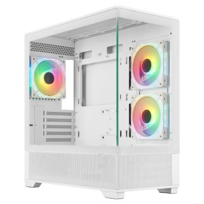 Picture of Prologix Axon GM-03AW Glass White: Midi Tower, MicroATX/ITX, 3 x 120 mm ARGB Fans Included, 120 mm Rear& 360 mm Top Radiator Support, Tempered Glass